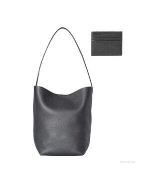 Genuine Pebbled Cowhide Leather Bucket Bag Drawstring Tote for Women